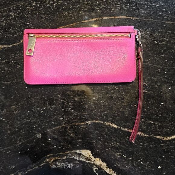 Kate Spade Pink Erin Logan Court Leather Wallet With Wrist Strap - GUC - Picture 12 of 16